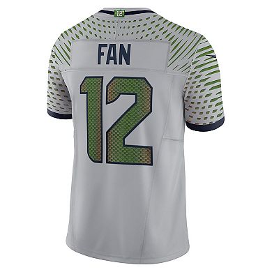 Men's Nike 12s Wolf Gray Seattle Seahawks 2025 Rivalries Collection Limited Jersey