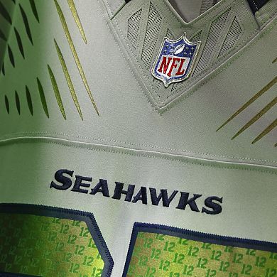 Men's Nike 12s Wolf Gray Seattle Seahawks 2025 Rivalries Collection Limited Jersey