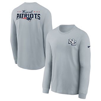 Youth Nike Silver New England Patriots 2025 Rivalries Collection Long Sleeve T-Shirt