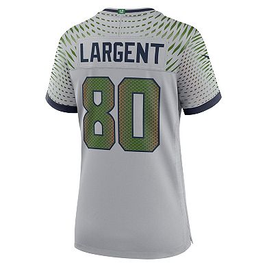 Women's Nike Steve Largent Wolf Gray Seattle Seahawks 2025 Rivalries Collection Retired Game Jersey