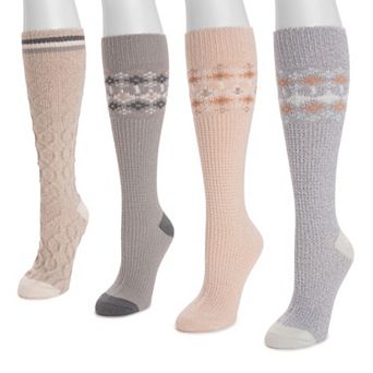 Women's MUK LUKS 4-Pack Tall Microfiber Novelty Lounge Socks