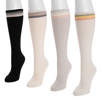 Women's MUK LUKS 4-Pack Tall Microfiber Novelty Lounge Socks