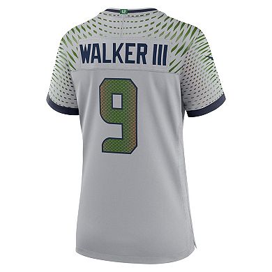 Women's Nike Kenneth Walker III Wolf Gray Seattle Seahawks 2025 Rivalries Collection Game Jersey