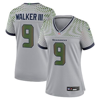 Women's Nike Kenneth Walker III Wolf Gray Seattle Seahawks 2025 Rivalries Collection Game Jersey
