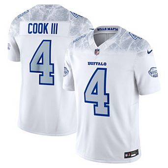 Men's Nike James Cook III White Buffalo Bills Rivalries Collection Stitched Limited Jersey