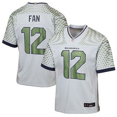 Youth Nike 12s Wolf Gray Seattle Seahawks 2025 Rivalries Collection Game Jersey