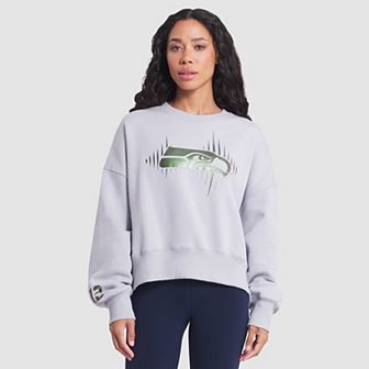 Women's Nike Wolf Gray Seattle Seahawks 2025 Rivalries Collection Oversized Phoenix Fleece Sweatshirt