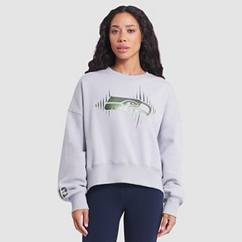 Women's Nike Wolf Gray Seattle Seahawks 2025 Rivalries Collection Oversized Phoenix Fleece Sweatshirt
