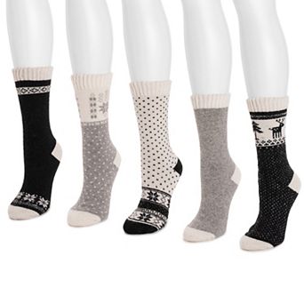 Women's MUK LUKS 5-Pack Wool Boot Socks