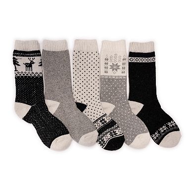 Women's MUK LUKS 5-Pack Wool Boot Socks