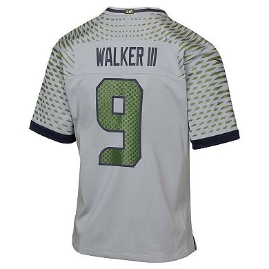 Youth Nike Kenneth Walker III Wolf Gray Seattle Seahawks 2025 Rivalries Collection Game Jersey
