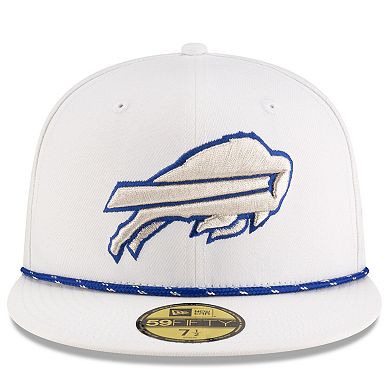 Men's New Era White Buffalo Bills 2025 Rivalries Collection Sideline Rope 59FIFTY Fitted Hat