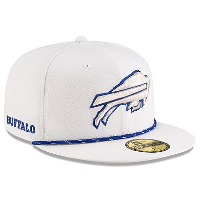 Men's New Era White Buffalo Bills 2025 Rivalries Collection Sideline Rope 59FIFTY Fitted Hat