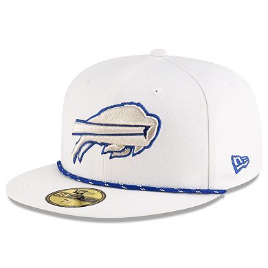 Men's New Era White Buffalo Bills 2025 Rivalries Collection Sideline Rope 59FIFTY Fitted Hat