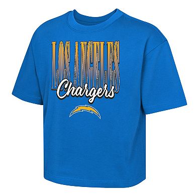 Girls Youth Outerstuff Powder Blue Los Angeles Chargers Big City Boxy T-Shirt
