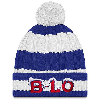 Women's New Era Royal Buffalo Bills 2025 Rivalries Collection Braided Cuffed Knit Hat with Pom