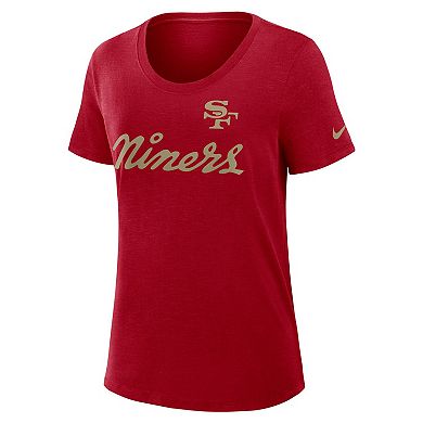 Women's Nike Scarlet San Francisco 49ers 2025 Rivalries Collection Slub Dri-FIT T-Shirt