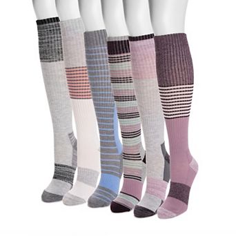 Women's MUK LUKS 6-Pack Knee-High Compression Socks