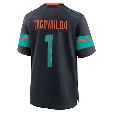 Men's Nike Tua Tagovailoa Pitch Blue Miami Dolphins 2025 Rivalries Collection Game Jersey