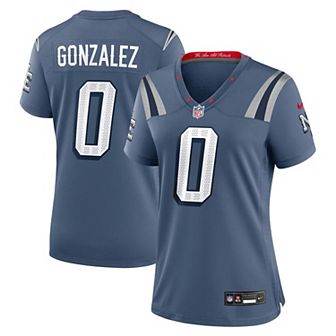 Women's Nike Christian Gonzalez��Storm Blue New England Patriots 2025 Rivalries Collection Game Jersey