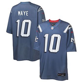 Youth Nike Drake Maye Storm Blue New England Patriots 2025 Rivalries Collection Game Jersey
