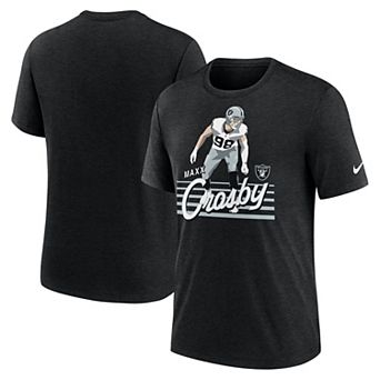Men's Nike Maxx Crosby Heather Black Las Vegas Raiders Player Graphic T-Shirt