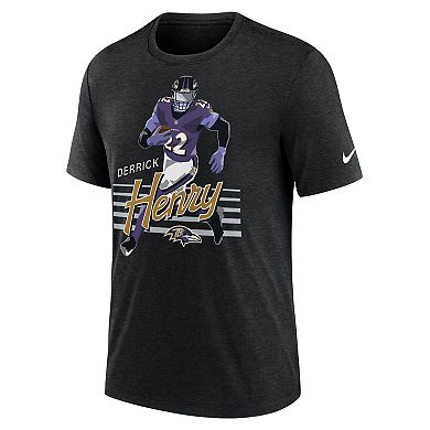 Men's Nike Derrick Henry Heather Black Baltimore Ravens Player Graphic T-Shirt
