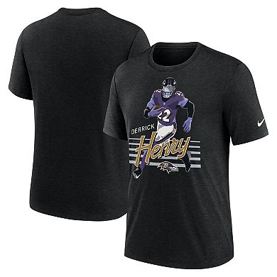 Men's Nike Derrick Henry Heather Black Baltimore Ravens Player Graphic T-Shirt