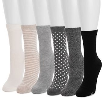 Women's MUK LUKS 6-Pack Dream Step Crew Socks