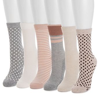 Women's MUK LUKS 6-Pack Dream Step Crew Socks