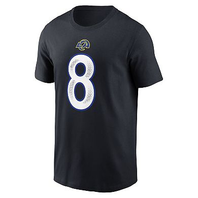 Men's Nike Jared Verse Midnight Blue Los Angeles Rams 2025 Rivalries Collection Player Name & Number T-Shirt