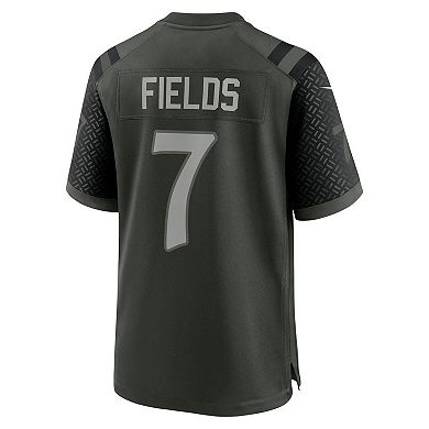 Men's Nike Justin Fields Gotham Green New York Jets 2025 Rivalries Collection Game Jersey