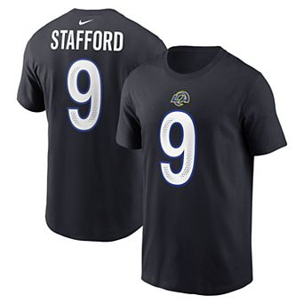 Men's Nike Matthew Stafford Midnight Blue Los Angeles Rams 2025 Rivalries Collection Player Name & Number T-Shirt