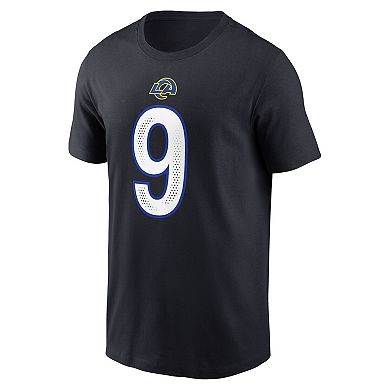 Men's Nike Matthew Stafford Midnight Blue Los Angeles Rams 2025 Rivalries Collection Player Name & Number T-Shirt