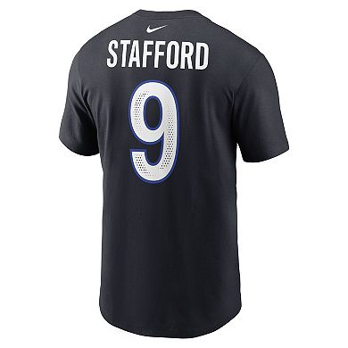 Men's Nike Matthew Stafford Midnight Blue Los Angeles Rams 2025 Rivalries Collection Player Name & Number T-Shirt