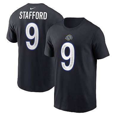 Men's Nike Matthew Stafford Midnight Blue Los Angeles Rams 2025 Rivalries Collection Player Name & Number T-Shirt