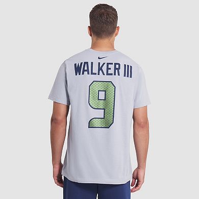 Men's Nike Kenneth Walker III Wolf Gray Seattle Seahawks 2025 Rivalries Collection Player Name & Number T-Shirt