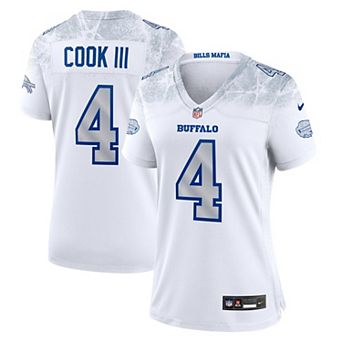 Women's Nike James Cook III White Buffalo Bills Rivalries Collection Game Jersey