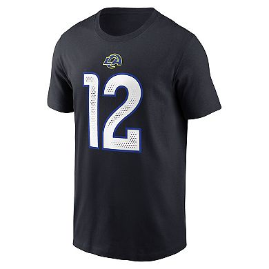 Men's Nike Puka Nacua Midnight Blue Los Angeles Rams 2025 Rivalries Collection Player Name & Number T-Shirt