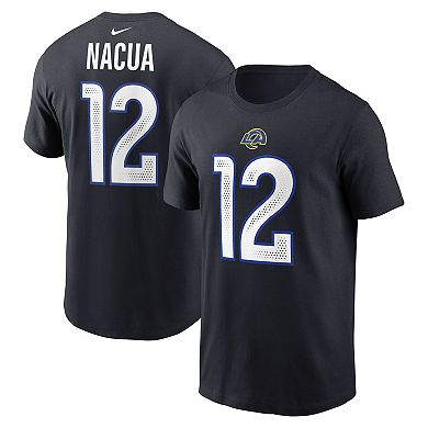 Men's Nike Puka Nacua Midnight Blue Los Angeles Rams 2025 Rivalries Collection Player Name & Number T-Shirt