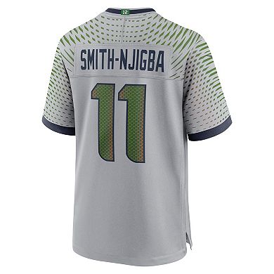 Men's Nike Jaxon Smith-Njigba Wolf Gray Seattle Seahawks 2025 Rivalries Collection Game Jersey