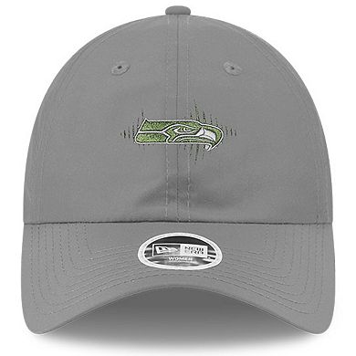 Women's New Era Wolf Gray Seattle Seahawks 2025 Rivalries Collection Pony Tail Adjustable Hat
