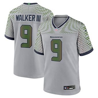 Men's Nike Kenneth Walker III Wolf Gray Seattle Seahawks 2025 Rivalries Collection Game Jersey