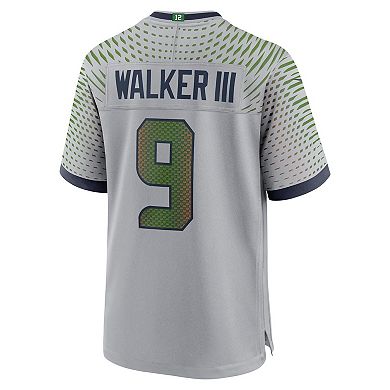 Men's Nike Kenneth Walker III Wolf Gray Seattle Seahawks 2025 Rivalries Collection Game Jersey