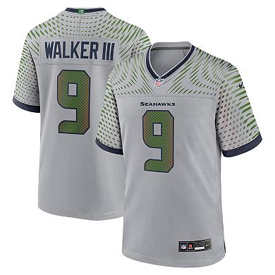 Men's Nike Kenneth Walker III Wolf Gray Seattle Seahawks 2025 Rivalries Collection Game Jersey