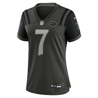 Women's Nike Justin Fields Gotham Green New York Jets 2025 Rivalries Collection Game Jersey