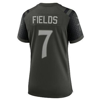 Women's Nike Justin Fields Gotham Green New York Jets 2025 Rivalries Collection Game Jersey