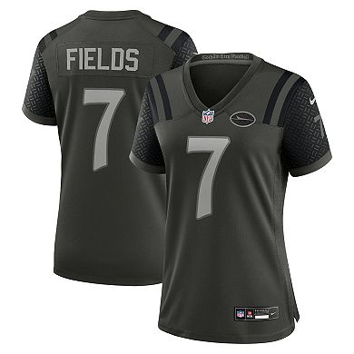 Women's Nike Justin Fields Gotham Green New York Jets 2025 Rivalries Collection Game Jersey
