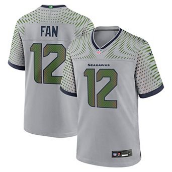 Men's Nike 12s Wolf Gray Seattle Seahawks 2025 Rivalries Collection Game Jersey