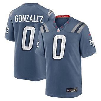 Men's Nike Christian Gonzalez Blue New England Patriots Rivalries Collection Game Jersey